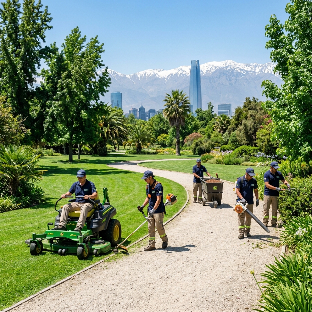 Mantención de áreas verdes corporativas en Santiago de Chile